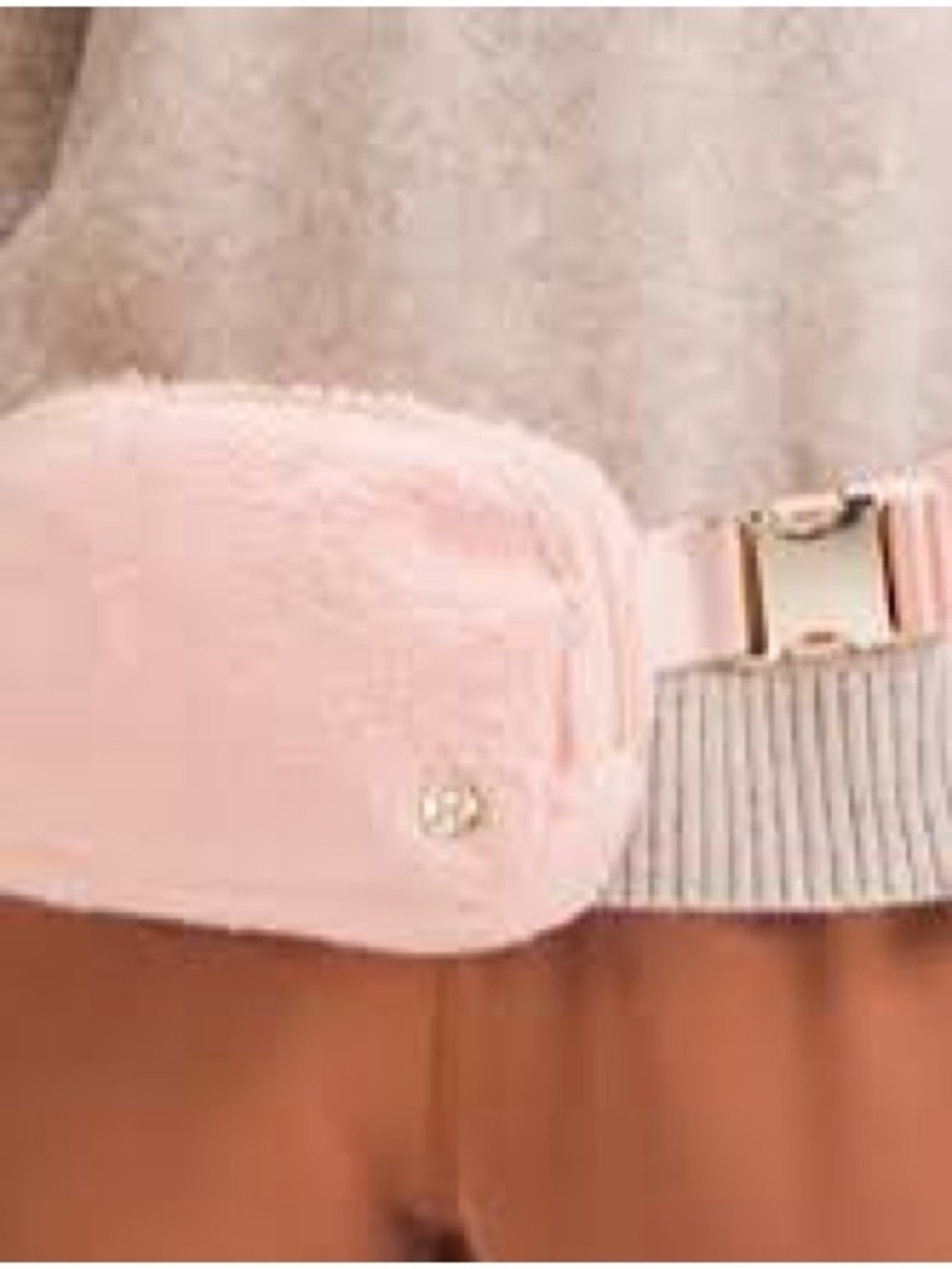 lululemon athletica Pink Belt Bag with Gold Hardware